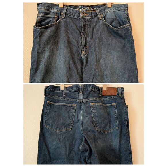 Eddie Bauer Straight Leg Relaxed Red Plaid Flannel Lined Jean Sz 38x34 - Picture 6 of 9